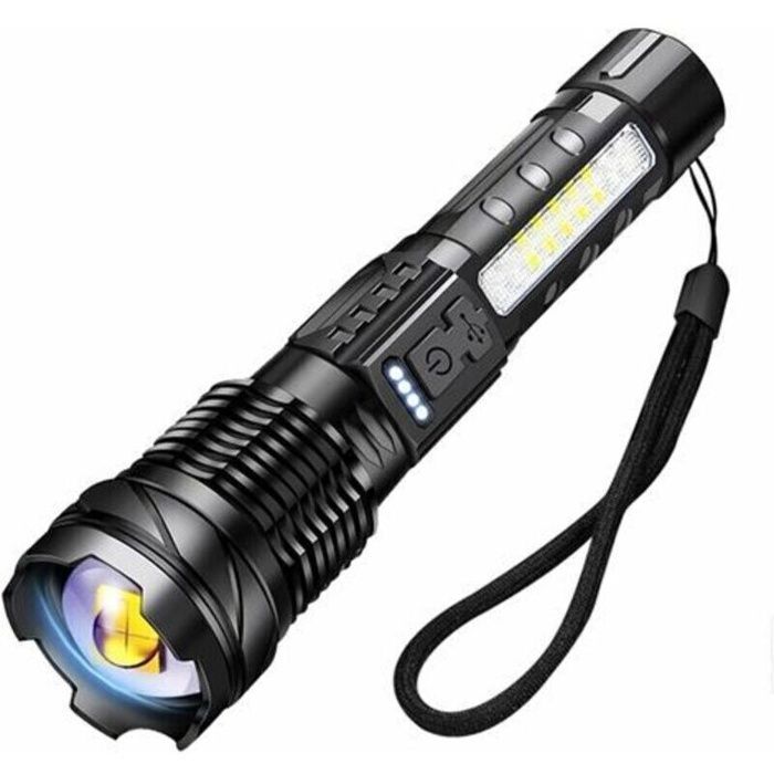 Lampe torche LED ultra-puissante A76 (20 000 lumens) rechargeable par USB 7 modes déclairage lampe tactique avec clip. Lampe torche LED ultra-puissante A76 (20 000 lumens) rechargeable par USB 7 modes déclairage lampe tactique avec clip.