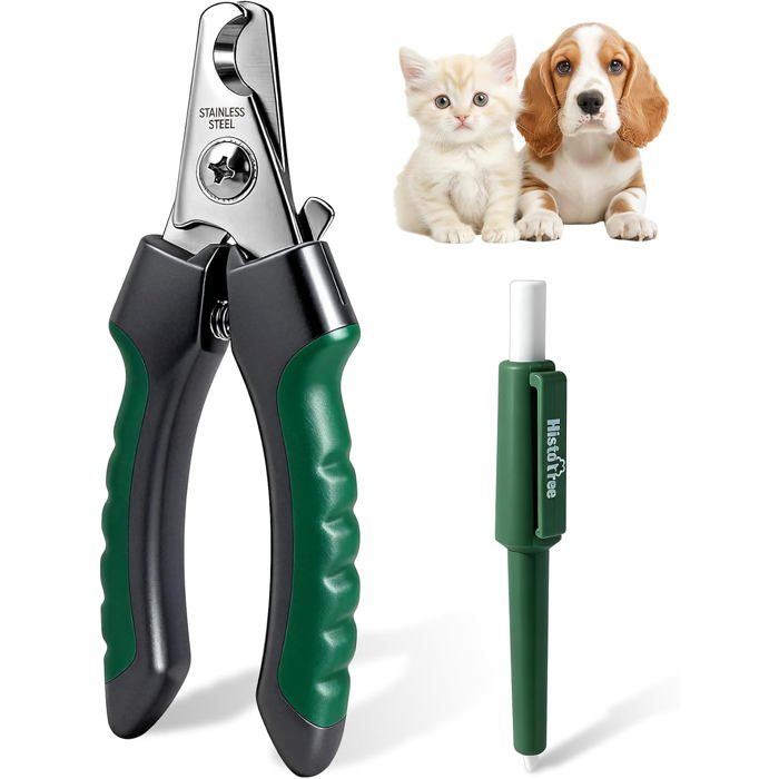 Coupe griffe chien chat - Coupe-ongles professionnel avec pince à tiques en acier inoxydable et verrou de sécurité (16 5 cm)