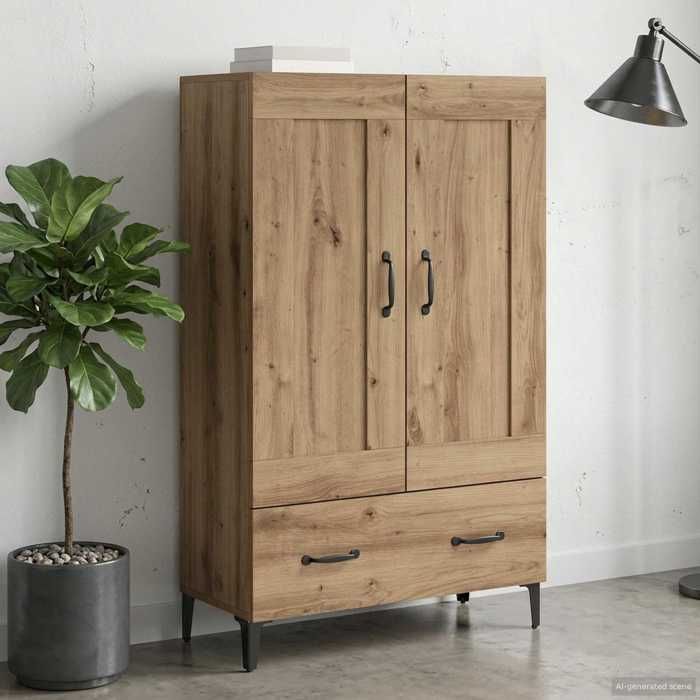 Moderne Meuble de rangement - Haut Armoire pratique - Chêne artisanal - 70x31x115 cm Bois dingénierie - Enfilade Meuble haut @FR1