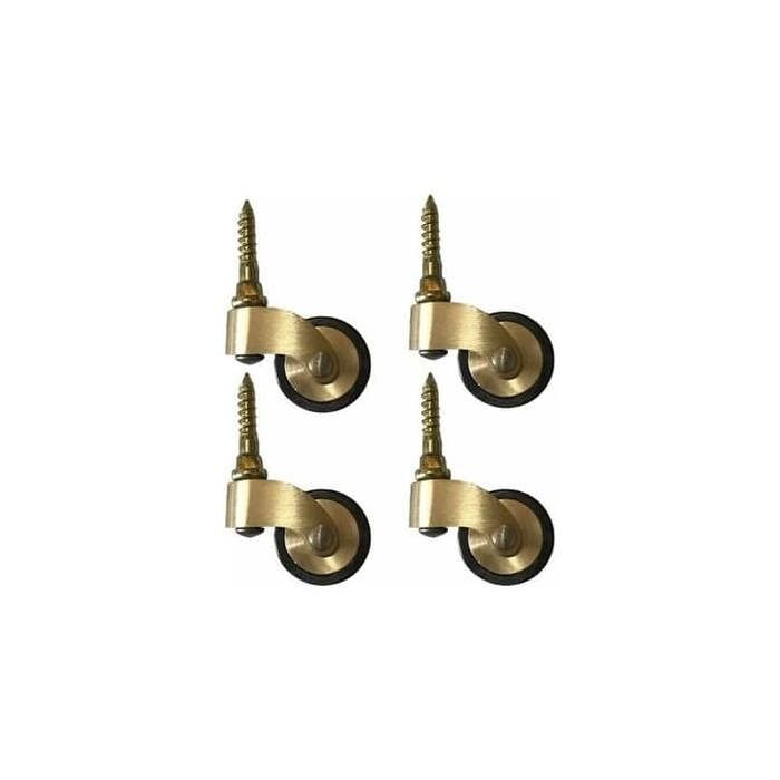Roulettes pour meubles en laiton massif 25 mm charge max. 150 kg axe fileté pour piano canapé table lot de 4