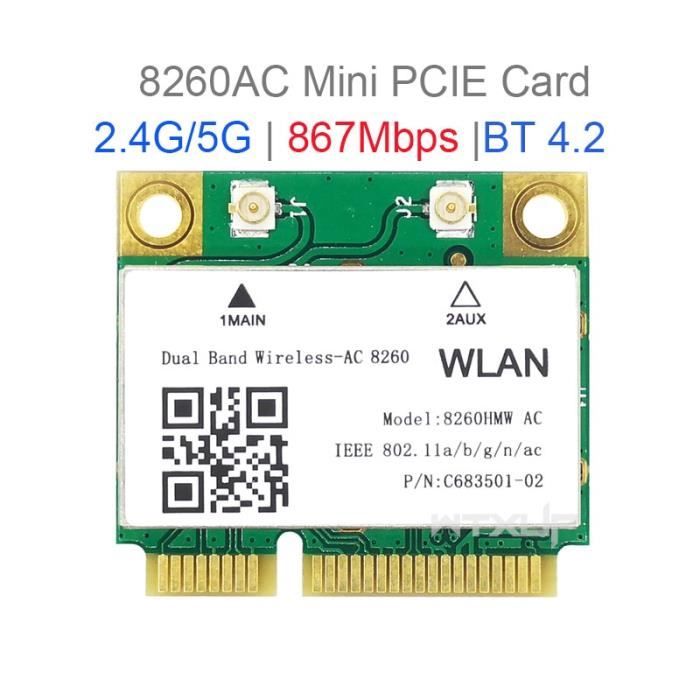 Scheda di rete MC AC7265, scheda di rete mini PCI E Dual band Gigabit per Bluetooth 4.2 Scheda