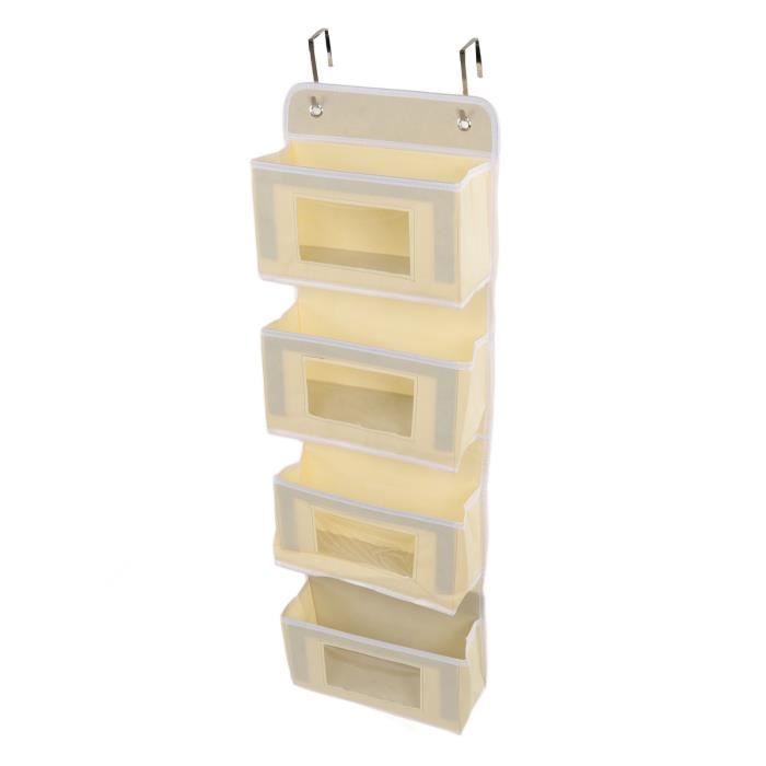 Organisateur Lit Suspendu STOUCLA - Panier Hamac Avec Crochets - Rangement Table De Chevet Blanc