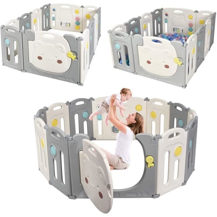 Parc Bebe Pliable Avec 14 Panneaux Barriere De Securite Avec Sac De Rangement Et Abaque Colore Pour L Interieur L Exterieur Cdiscount Puericulture Eveil Bebe
