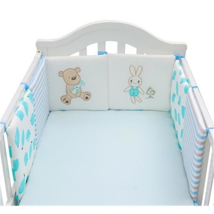 Zuq Tour De Lit Bebe 6 Pieces Coussin De Protection 30 X 30cm Respirant Tour De Lit Bords De Lit Pour Fille Ou Garcon Motif Animal De Dessin Anime Tours De Lit
