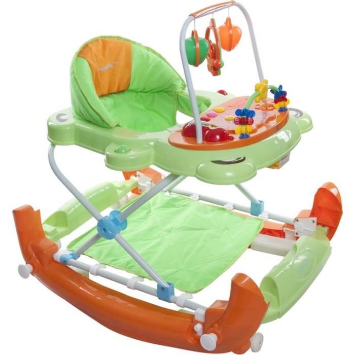 Super Trotteur Youpala Balancelle Son Et Lumiere De 6 A 12 Mois Vert Brun Cdiscount Puericulture Eveil Bebe