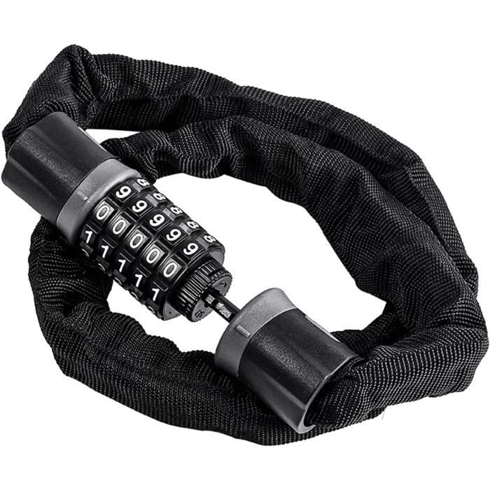 Uxsiya Antivol Chaîne 80 Cm – Revêtement Anti-usure, 2 Clés, Usage Multiple