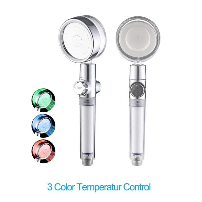 Pommeau de douche LED, contrôle de la température, 3 modes de