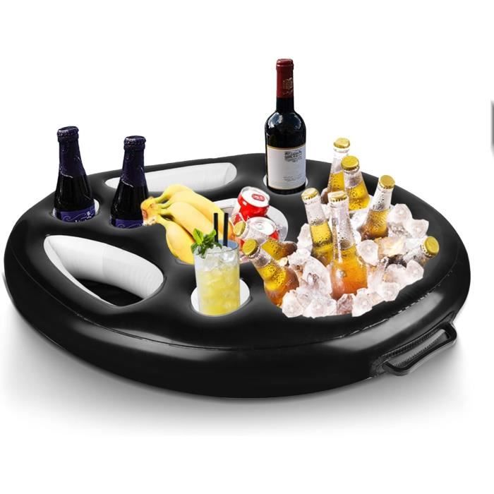 Porte-Gobelet Gonflable 2 En 1 – Bar Flottant De Piscine Avec 8 Emplacements, Plateau à Snacks, Grande Capacité, Idéal Pour Plage, Jacuzzi Et Fêtes Aquatiques