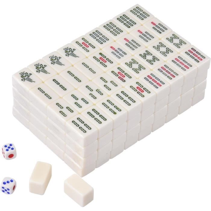 Ensemble de mah-jong ancien, carreaux de mahjong en bambou des années
