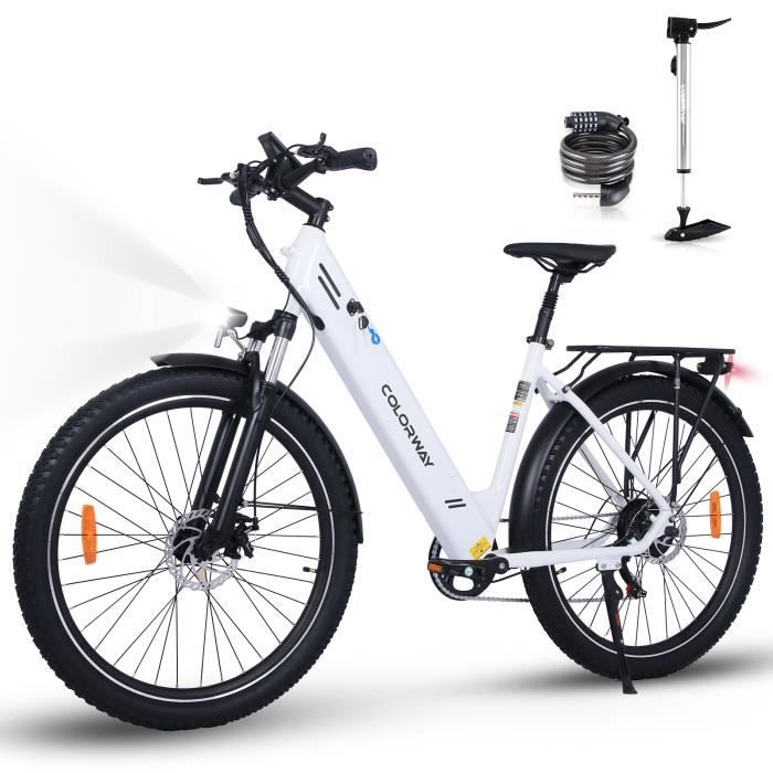 Vélo électrique VAE COLORWAY BK18-CW - Batterie Lithium Amovible 36V15AH - Shimano 7 Vitesses
