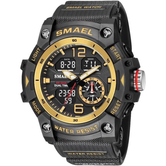 Montre Homme TONSHEN - Acier Inoxydable, Cadran Noir, Affichage Jour De La Semaine, Style Luxe