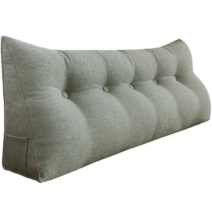 VERCART - Coussin de Lecture - Oreiller de Soutien Lombaire de Dossier - Lin Gris -160cm VERCART - Coussin de Lecture - Oreiller de Soutien Lombaire de Dossier - Lin Gris -160cm
