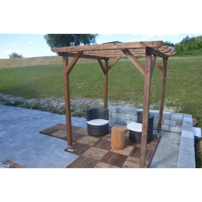 pergola bois 2 3 x 2 3 origine fr classe 3 cdiscount jardin