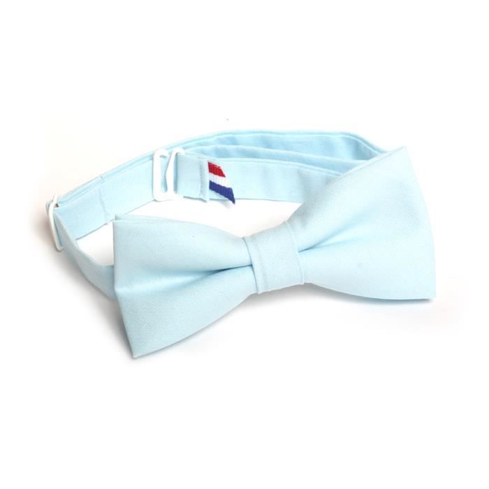 Fabriqué en France Noeud Papillon Bleu marine Homme Uni Aspect Coton Mat