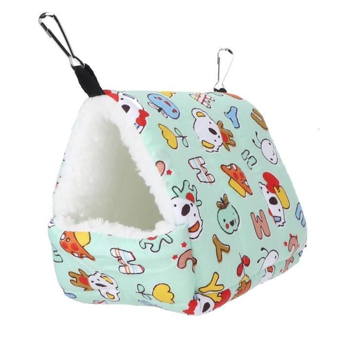 Hamac pour animaux - CHE - Vert - Tissu en coton - Doublure en velours - Taille S
