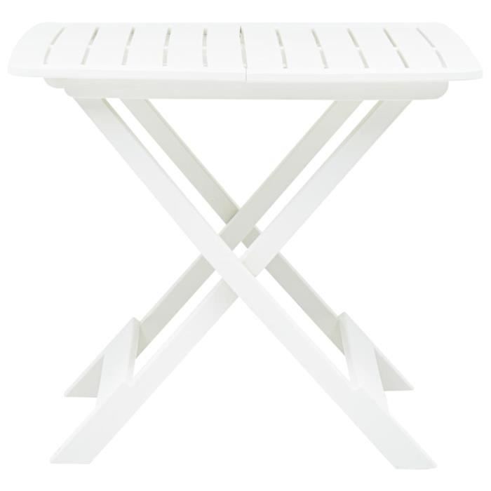 table de jardin pliable - kai - blanc - dessus de table à lattes
