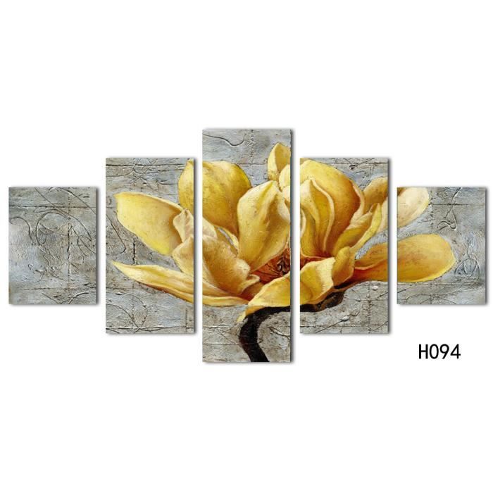 Images D Expedition Gratuite Peinture Sur Toile Or Orchidee Fleur Peinture A L Huile 5 Pieces Mur Decoratif Decoratif Sans Cadre Cdiscount Maison