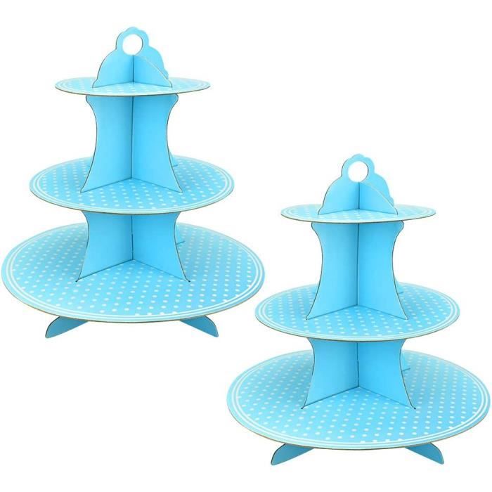 Support à Gâteaux 3 Niveaux Personnalisé – Assiettes Vintage Peintes à La Main – Tea Party