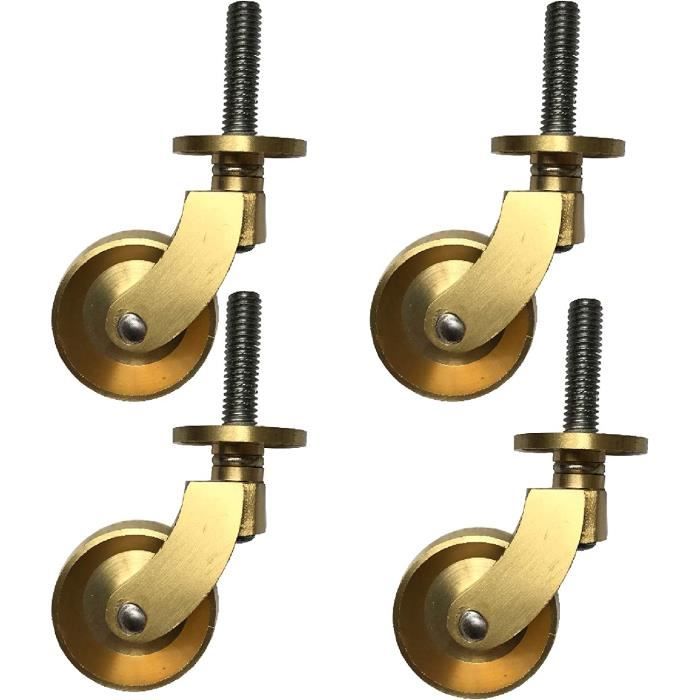 Roulettes en Laiton M8,roulettes Pivotantes avec Tiges à Vis,Roulette