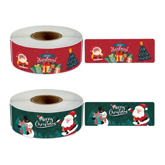 240 Pièces Rouleau D'autocollants De Noël Sticker Autocollant Joyeux Noël  Cadeau De Noël Étiquette Autocollant Pour Emballage Cadeau
