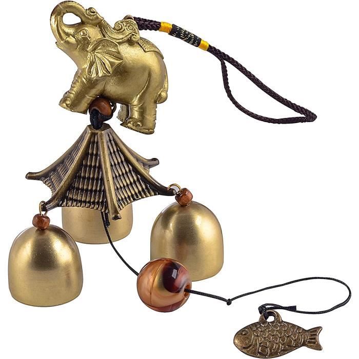 PETSTIBLE Carillon à Vent Feng Shui En Bronze - Porte-Bonheur Pour Jardin, Maison, Décoration Zen