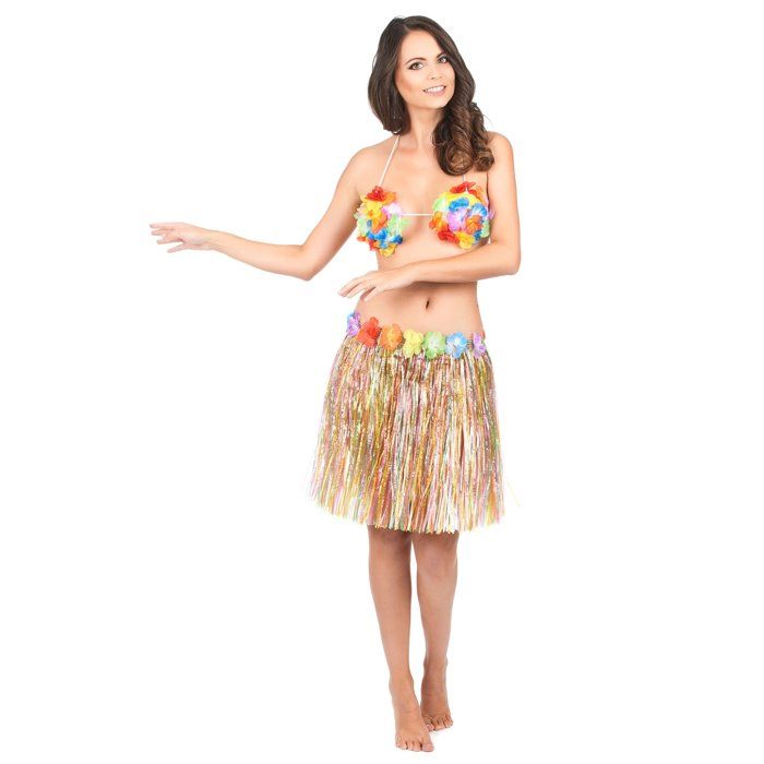 Jupe hawaïenne multicolore adulte