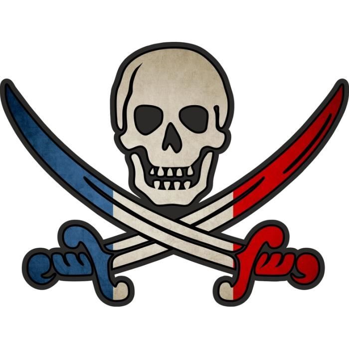 Gbf Rackham Sticker Autocollant sticker pirate jack rackham calico drapeau pays F france ...