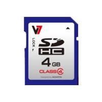 Carte mémoire flash - V7 - SDHC 4 Go Classe 4 - 4 Mo/s en Lecture - 4 Mo/s en Écriture