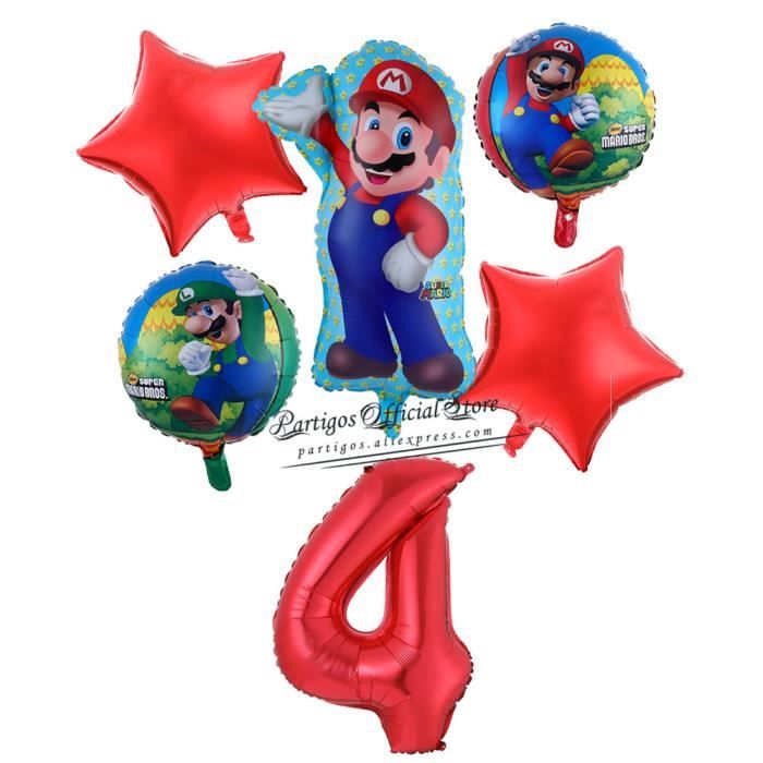 1 ensemble Super Mario ballons 32 pouces numéro ballon garçon fille fête d'anniversaire  décoration d - Modèle: red 4 - HYPDQQC17794 - Cdiscount Maison