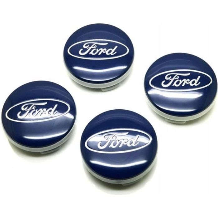 4x 54mm bleu FORD logo enjoliveur Centre De Roue Jante Cache Moyeu