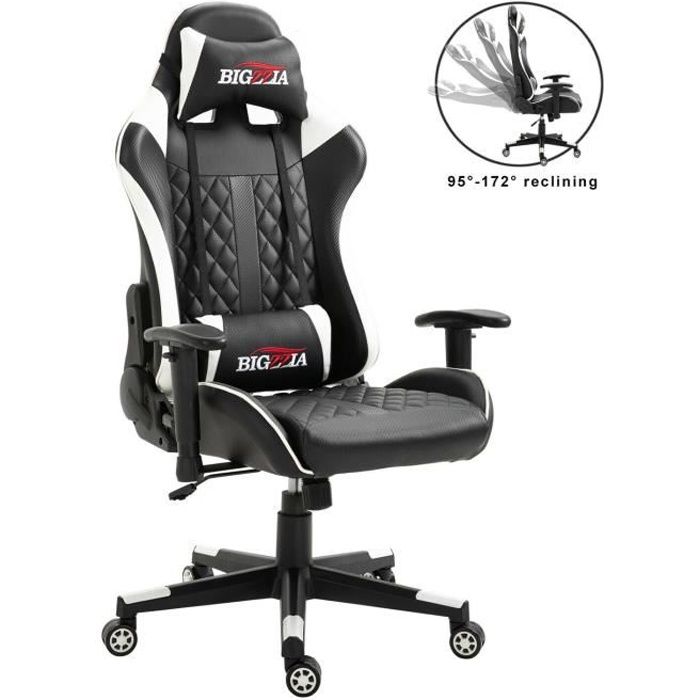 Fauteuil Gamer Chaise Siege De Bureau Reglable Pivotant Gaming Racing Uk Stock Prix Pas Cher Cdiscount