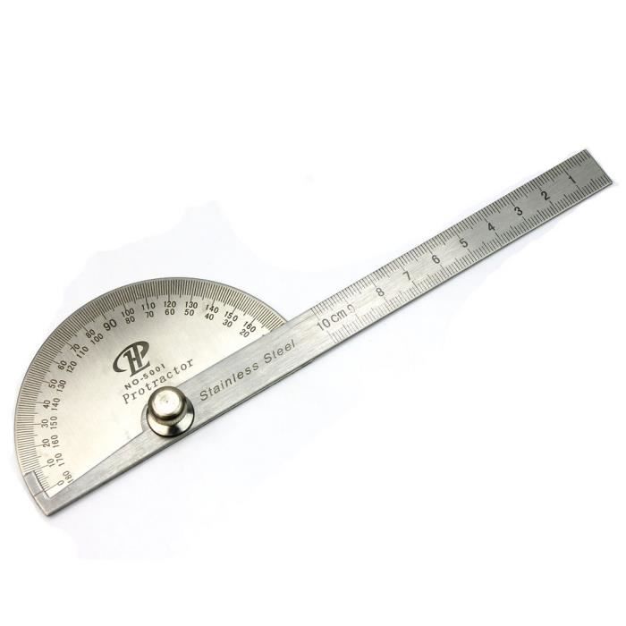 Gris poli 15 cm Règle Protractors 180 degrés Outil de mesure