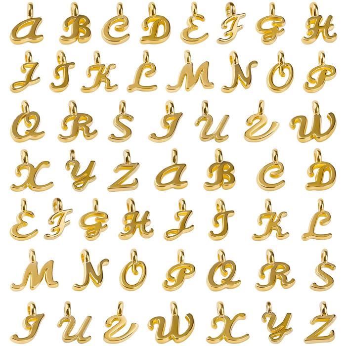 26 Breloques Lettres Plaquées Or Avec Strass - Alphabet Complet Pour Création Bijoux DIY