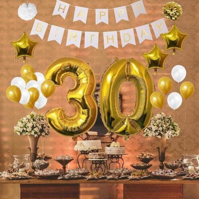 Ballons Fete 30eme Anniversaire Happy Birthday Fournitures Et Decorations Kit Complet Gros Ballon Aluminium 30 Ans Achat Vente Ballon Decoratif Soldes Sur Cdiscount Des Le Janvier Cdiscount