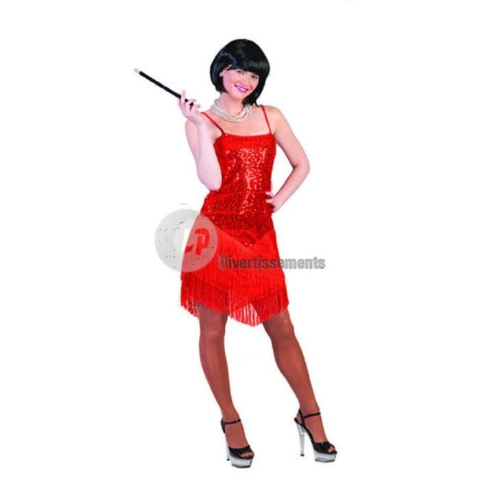 Robe charleston paillettes rouge t40 42 Cdiscount Jeux Jouets