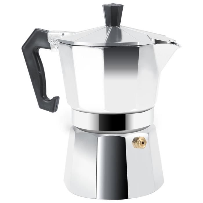 6x tasses Espresso réchaud Espresso Cafetière en Acier Inoxydable Espresso Maker Cafetière NEUF