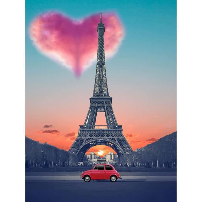 Jantabo 5D Diamond Painting Strass Complet Tour Eiffel, Broderie