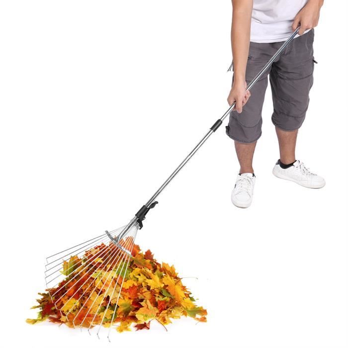 Râteau Télescopique Tnfeeon - Alliage Aluminium, Longueur Réglable, Multi-dents, Léger Et Durable