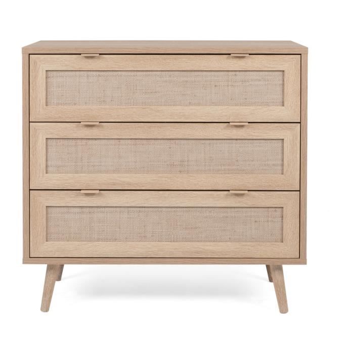 Finori Commode Bali 03A Chêne sonoma et impression de canne 441174