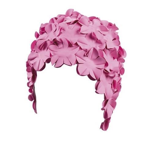beco bonnet de bain femme caoutchouc fleurs roses