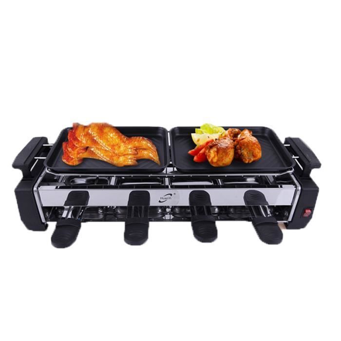 1200W Appareil a Raclette, Electric Raclette Grill avec 4 Mini Poêles