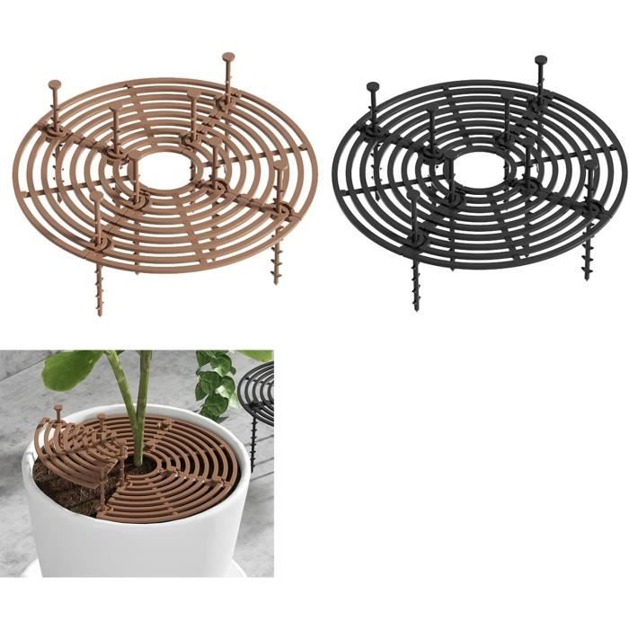 Lot De 4 Grilles De Protection Pour Pots De Fleurs - Plastique ABS, 30x30 Cm, Contre Chats Et Enfants