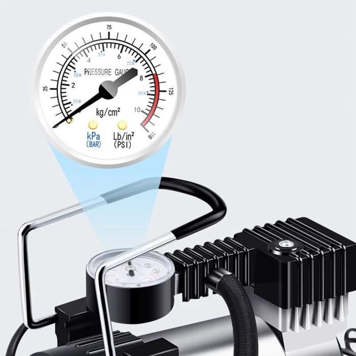 Kairiyard Mini Compresseur D'air électronique Portable, 150 PSI Gonfleur De Pneu De Voiture Compresseur écran LCD Numérique 6000 MAh Type C Pompe à Vélo Pour Moto, Voiture, Vélo