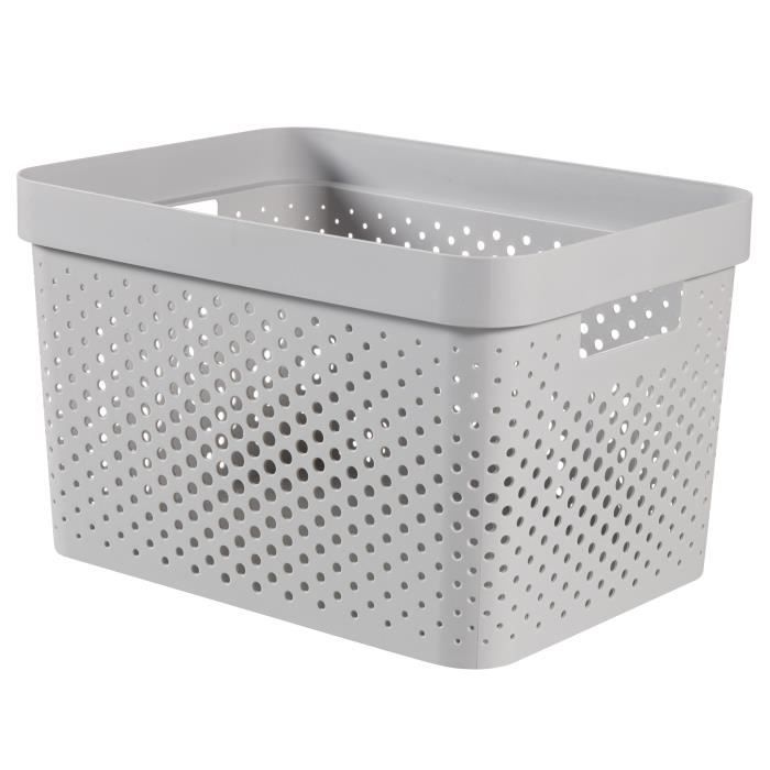 Curver Panier De Rangement Infinity 17 L Aspect Tricot Gris