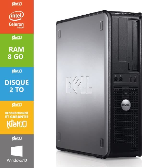 ordinateur de bureau dell optiplex 380 dual core celeron 8 go ram 2 to disque dur windows 10 - Dell
