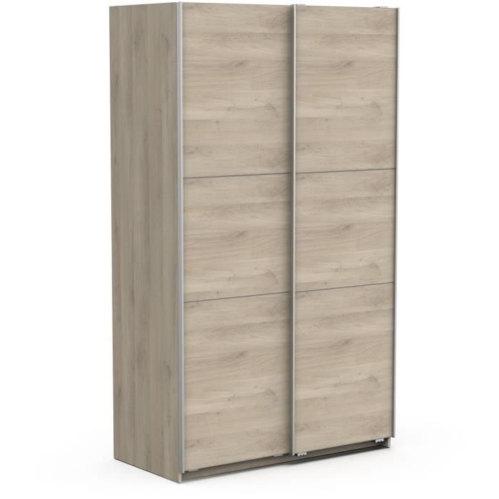 Armoire GHOST - Décor chêne kronberg - 2 Portes coulissantes - L.116,5 x P. 59,9 x H. 203 cm - DEMEY