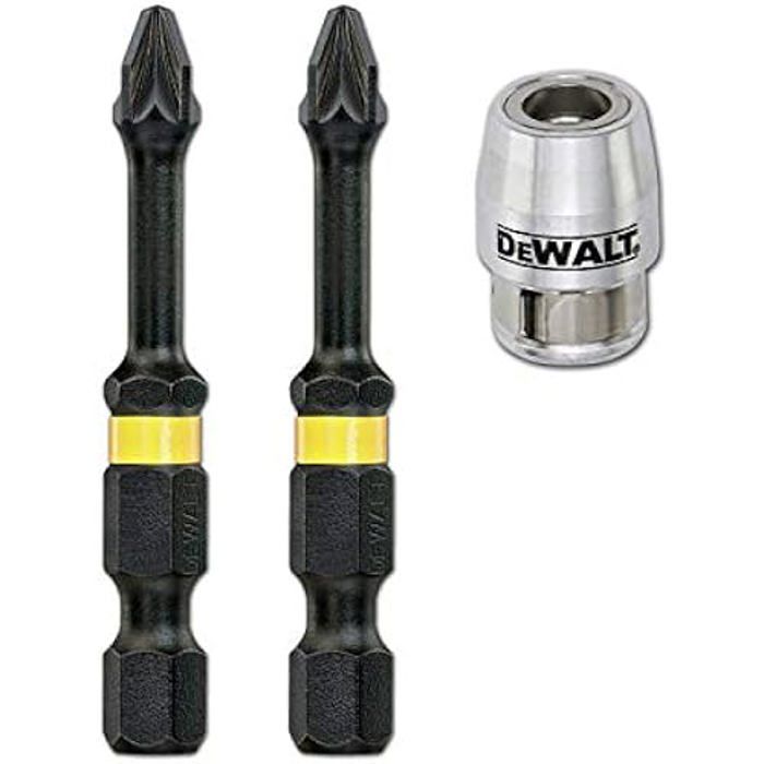 DeWalt DT70535T QZ Puntas Torsión de Impacto 2 x Pz2 y adaptador magnético con bloqueo Jaune 50 mm - vue 2
