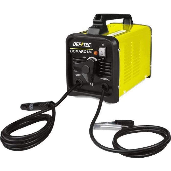 Poste à souder shunt MMA 130 A DEFITEC - DOMARC130 - Electrode enrobée - 2-3 mm - Jaune