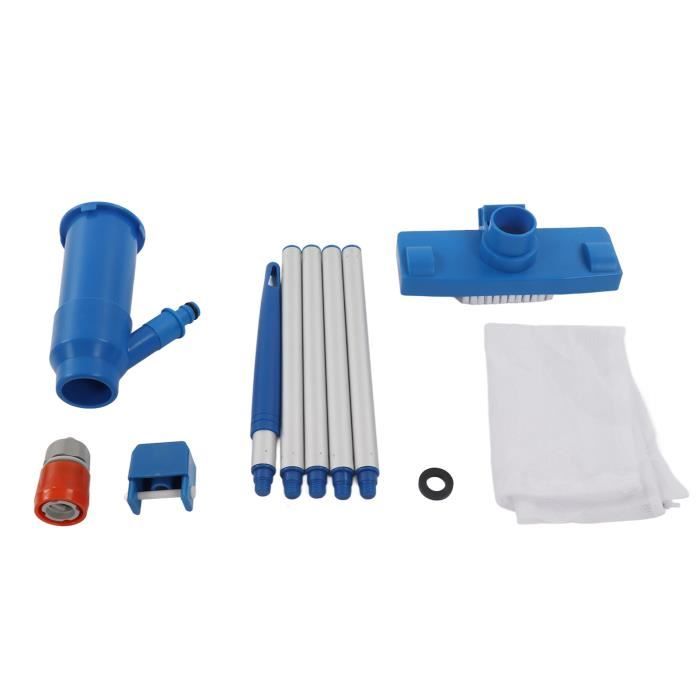 Aspirateur de piscine avec tige réglable de 2,1 m, brosse d'aspiration de 40 cm, avec poils latéraux