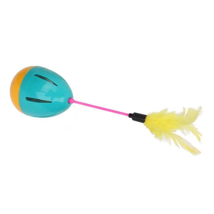 ESTINK jouet pour chat plume Jouet pour chat en plumes Couleurs vives Rotation à 360 degrés Construit en cloche Jouets